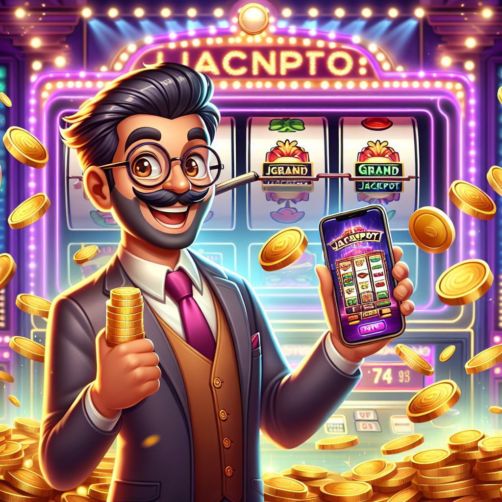 BDT666 themed cartoon character spinning slot reels with coins and jackpot lights